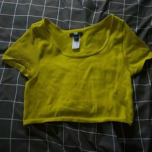 Wild fable yellow ribbed cropped top